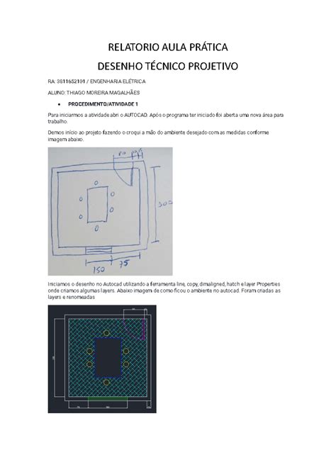 Relatório aula prática RELATORIO AULA PRÁTICA DESENHO TÉCNICO