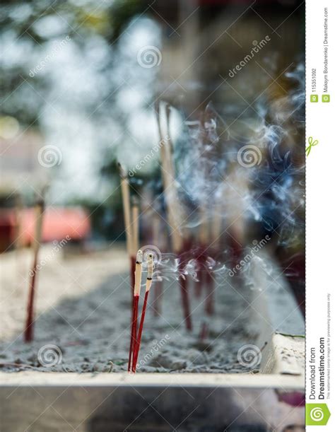 Smoking Incense Symbols Of Buddhism Stock Photo Image Of Light