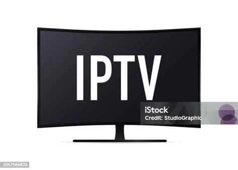 Curved Screen Iptv Ip Tv Video Channel Box Concept Icon Internet