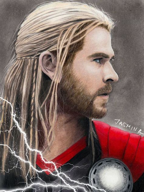 Colored Pencil Drawing Of Thor By Jasminasusak Colored Pencil Drawing