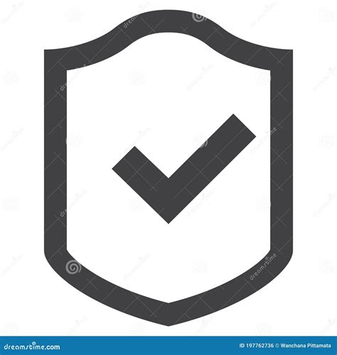 Shield Icon In Trendy Flat Style Isolated Shield With A Checkmark In The Middle Protection Icon