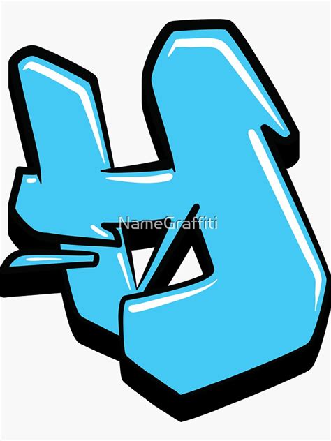 Graffiti Letter H Blue Sticker For Sale By Namegraffiti Redbubble