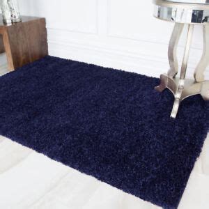 Fluffy Navy Dark Blue Blue Shaggy Rug Soft Thick Large Small Bedroom ...