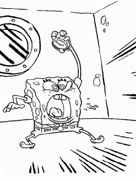 Spongebob Screaming In Krusty Krab Coloring Page Color Luna