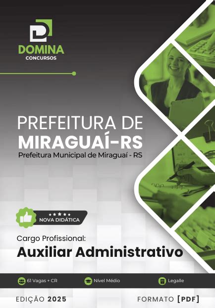 Apostila Auxiliar Administrativo Miragua Rs Domina Concursos