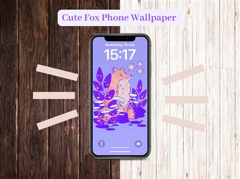 Cute Fox Phone Wallpaper Cute Fox Pastel Phone Wallpaper - Etsy