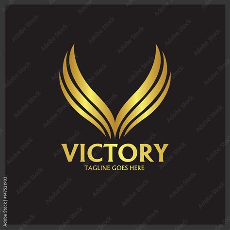 Victory logo design template. vector illustration Stock Vector | Adobe ...