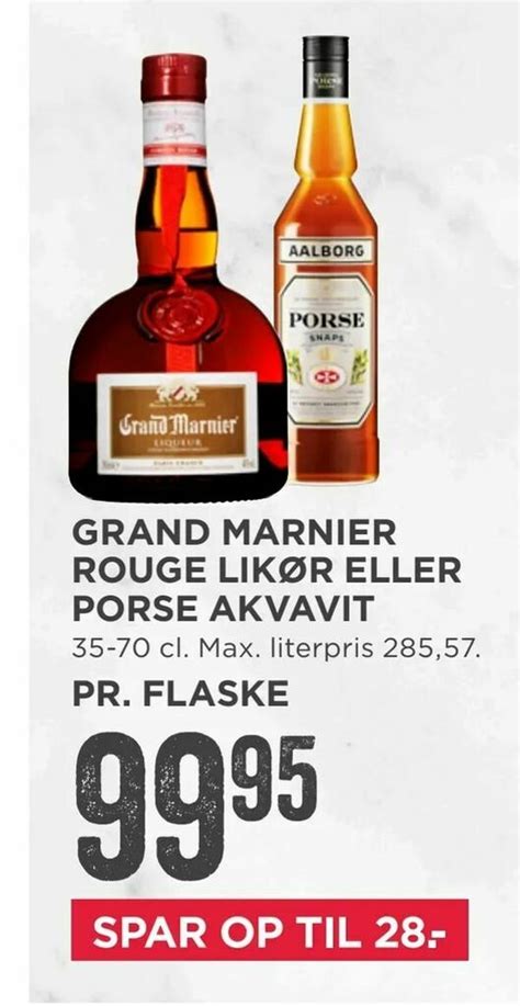 Grand marnier rouge likør eller porse akvavit tilbud hos MENY