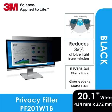 3M Commercial 160W10 Microlouver Visual Security Privacy Screen Filter (5PK-GOV) (PF-160W10-5PK-GOV)