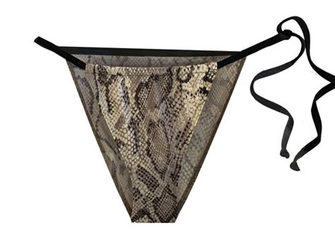 Snakeskin String Bikini Vintage 90s String Micro Bik Gem