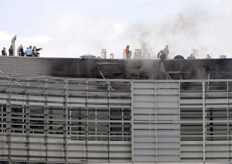 Firefighters Try Extinguish Fire On Roof Editorial Stock Photo - Stock Image | Shutterstock