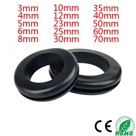 1 50pcs 4 6 8 20 25mm Double Wire Rubber Grommets Ring Seal AliExpress