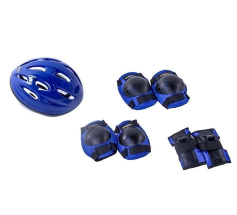 Kit Prote O Capacete Joelheira Luva Cotoveleira Azul Belfix Kit De