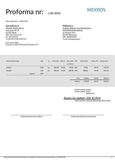 Faktura Proforma Definicja Wystaw Faktur Proform Online Program