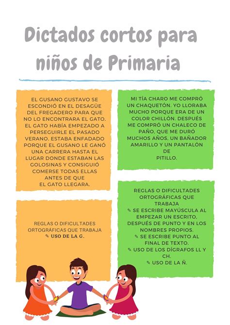 Dictados cortos y divertidos para niños de Primaria