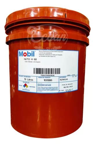 Aceite Hidraulico Mobil Nuto H68 19 Lts Ecban Cuotas sin interés