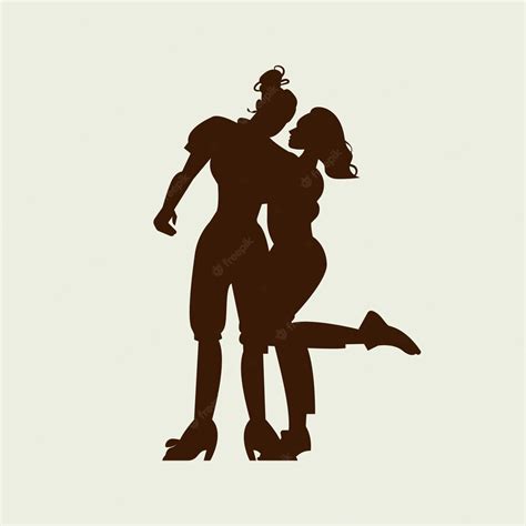 Free Vector Flat Design Cute Couple Silhouette