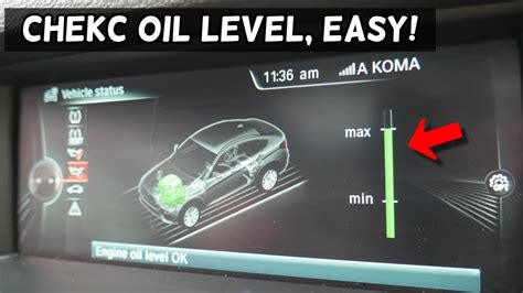 HOW TO CHECK ENGINE OIL LEVEL ON BMW X3 X4 F25 F25 2011 2012 2013 2014