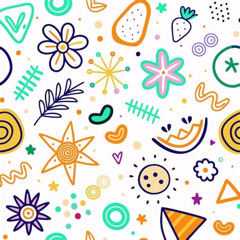 Conjunto De Doodles De Varias Formas Dibujadas Vector Premium