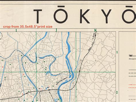 Vintage Map of Tokyo Old Tokyo Map Print Tokyo Wall Art - Etsy