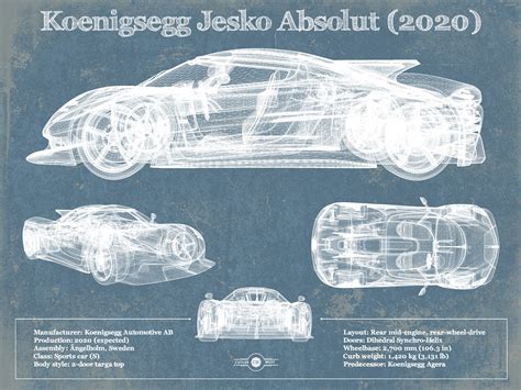 Koenigsegg Jesko Blueprints