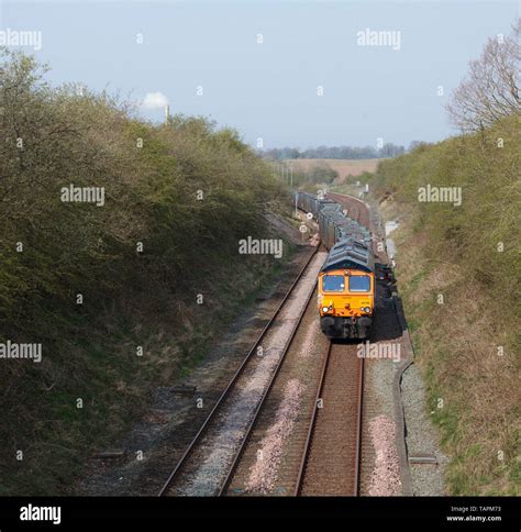 Gb Railfreight Gbrf Class Locomotive Departing From Kirkby Thore