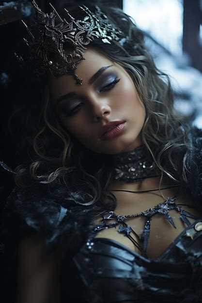 Premium AI Image Latina Elsa Of Frozen Fallen Queen Icepunk Rage And Destruction Womancore