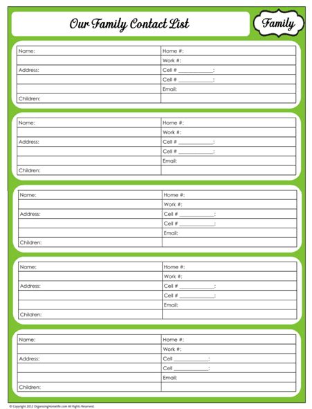 24 Free Contact List Templates In Word Excel Pdf