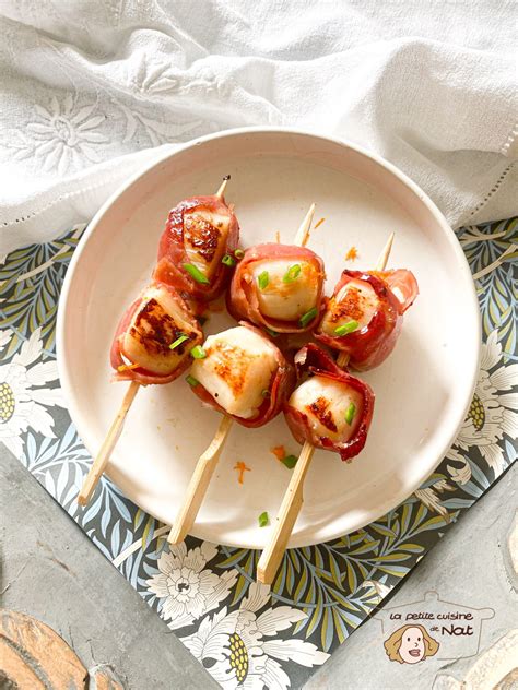 Noix de saint Jacques au jambon cru brochettes apéritives