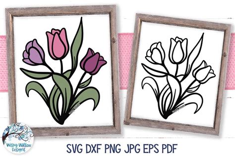 Tulip DXF Tulip Png Tulip Flower Svg Files Tulip SVG File Tulip Flower