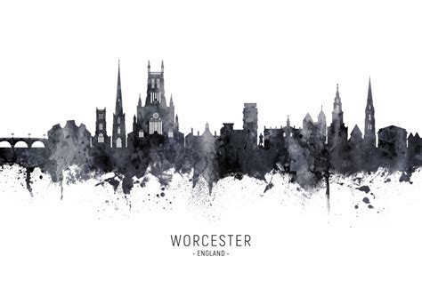 Skyline Von Worcester England Michael Tompsett Als Kunstdruck Oder