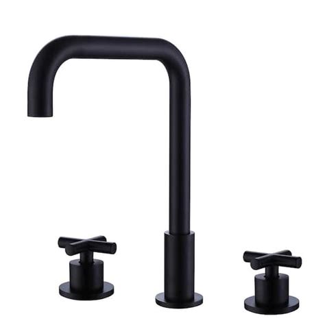 Flg 8 In Widespread Double Handle Bathroom Faucet 3 Holes Modern Brass Bathroom Sink Basin