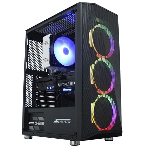 Gabinete Gamer Superframe Flow Mid Tower Rgb Vidro Temperado Atx