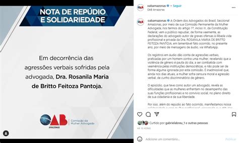 OAB AM repudia agressão verbal de jurista a advogada em áudio no