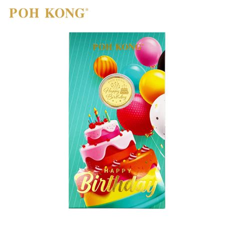 Poh Kong 999924k Happy Birthday Gold Wafer Coin Shopee Malaysia