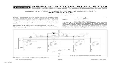 Build a 3-Phase Sine Wave Generator with the UAF42 · 1 BUILD A THREE PHASE SINE WAVE GENERATOR ...