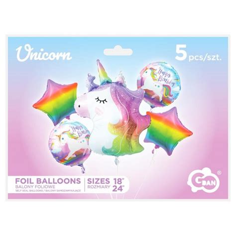 Ensemble De Ballons Licorne En Aluminium