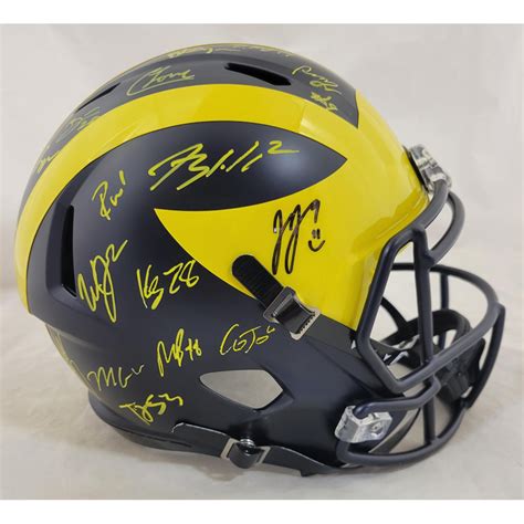 2023 Michigan Wolverines Full-Size Speed Helmet Team-Signed by (16 ...