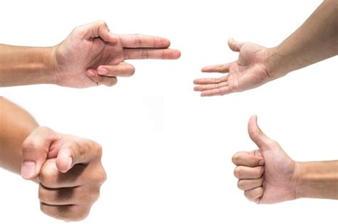 Premium Photo Multiple Male Hand Gestures Isolated Over White Background