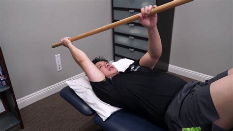 Frozen Shoulder Exercises With Dowel Range Of Motion Shoulder