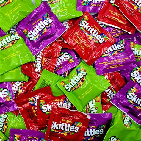 Sweet and Sour Skittles Assorted Flavors - Candy Variety Pack Fun Size Includes Original, Wild ...