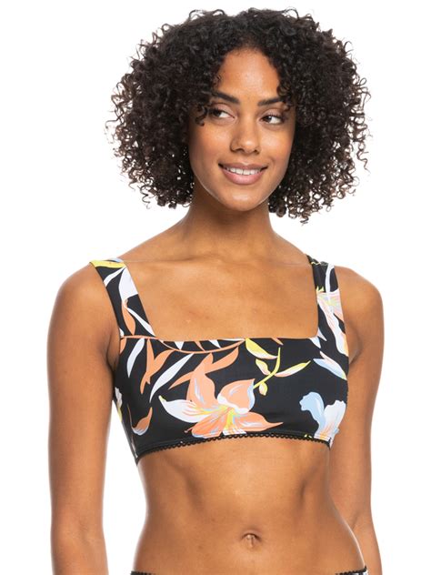 Hibiscus Wave Bralette Bikini Top For Women Roxy