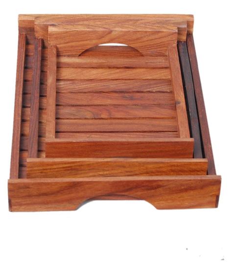 New Era Wood Carving Art Square Wooden Bar Tray Pcs Buy Online At