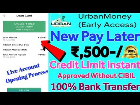 Urbanmoney Early Access New Buy Now Pay Later Rs Credit Limit