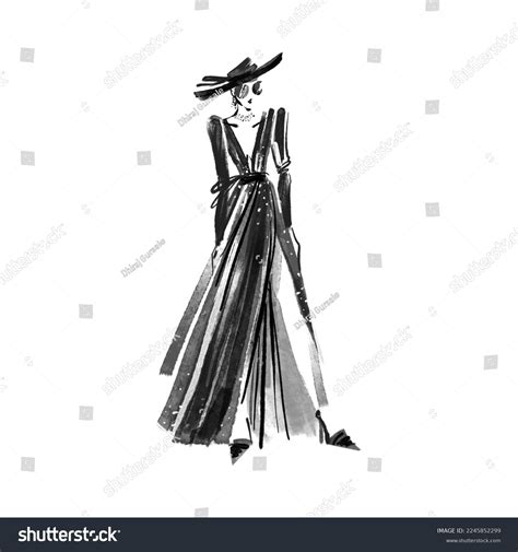 Cartoon Image Pencil Sketch Fashion Woman Stock Illustration 2245852299 ...