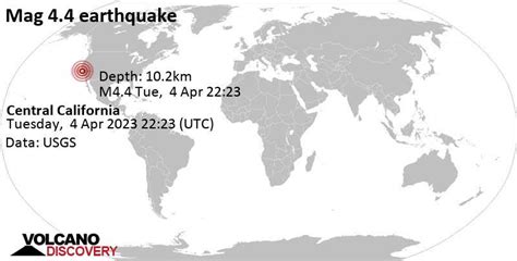 Quake Info: Moderate Mag. 4.4 Earthquake - 20 mi Northeast of Salinas ...