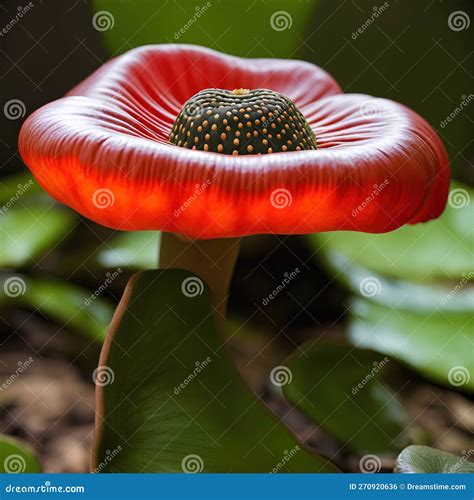 Macro Images of Young Rafflesia Flower Plant in the Rainforest Stock