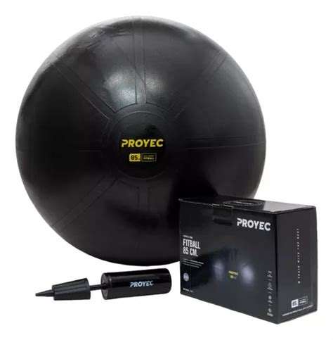 Pelota Yoga Esferodinamia Suiza 85 Cm Inflador Gym Ball Color Negro