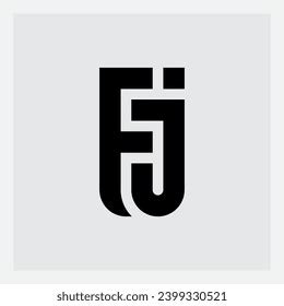 vector logotype template letters fj logo stock vector royalty