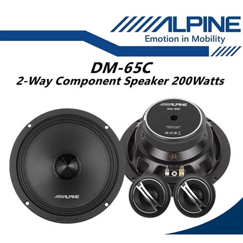 Alpine M Series 2 Way Component Car Speaker Set With Tweeter 200W 6 5